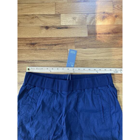 Eileen Fisher Organic Linen Viscose Stretch Cargo Ankle Pant Midnight Blue Med - Picture 6 of 9